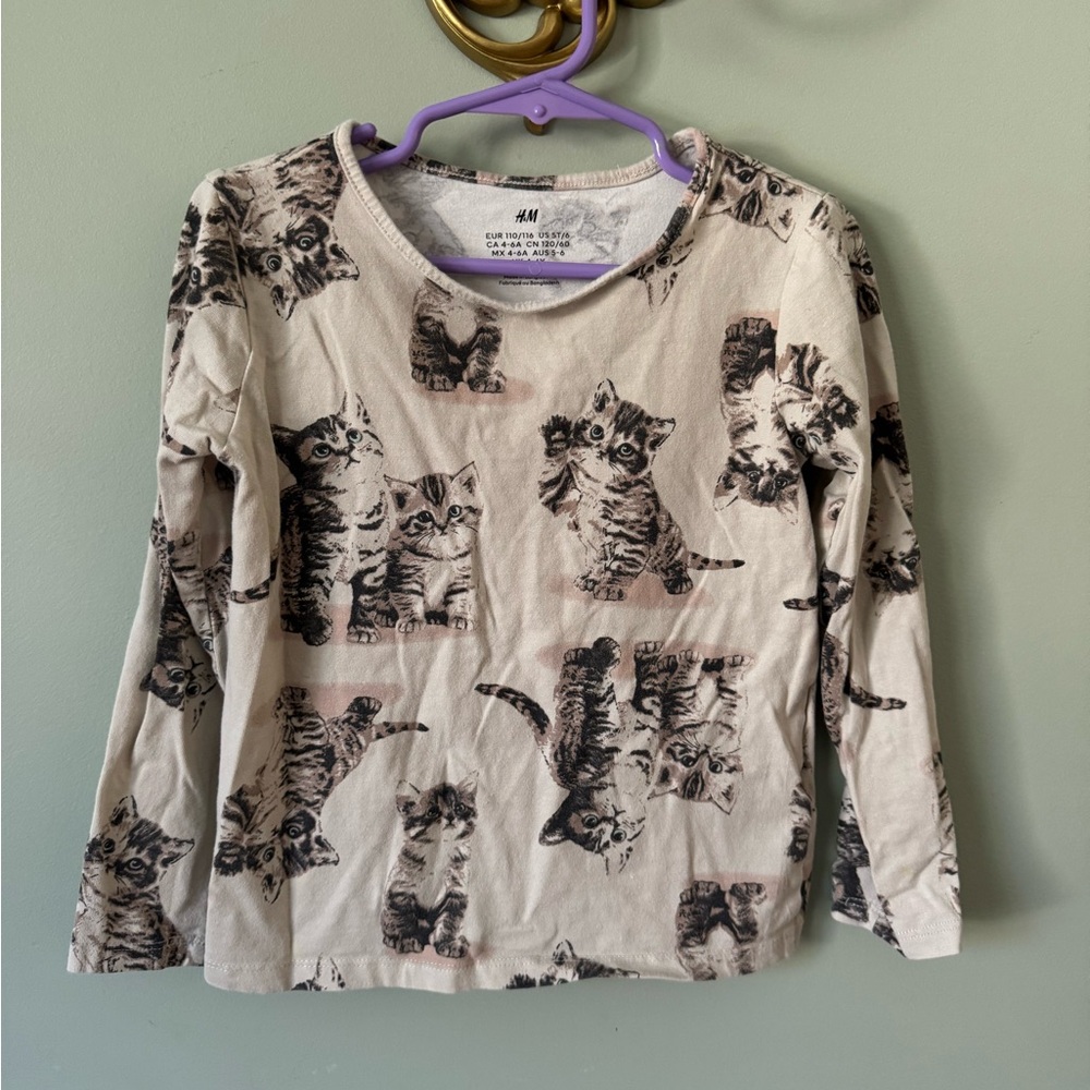 H&M Kids Cat Print Top